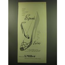 1949 I. Miller Evins Exposee Shoes Advertisement - Inspired by the femme fatale