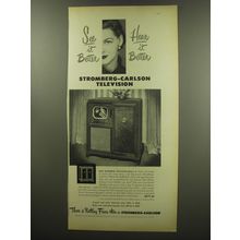 1949 Stromberg-Carlson Lanchester Television Ad - See it better hear it better