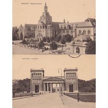 Munchen National Museum Propylaen 2x German Old Postcard s