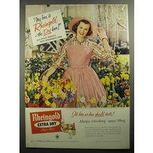 1956 Rheingold Beer Ad - My beer is Rheingold - the Dry beer! - Flower Garden