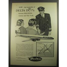 1956 Delta Airlines Ad - Now.. the hospitality of Delta DC-7's between Houston