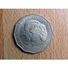 Australia 1981 Royal Wedding Charles & Diana 50 Cents High Grade