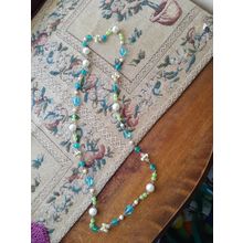 women multi toned beaded long necklace