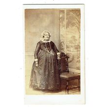 Victorian cdv photo stout lady standing Taunton photographer