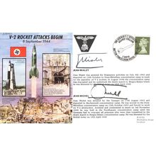 V-2 Rocket Attacks Begin Mialet Jean Michel MULTI WW2 Hand Signed FDC