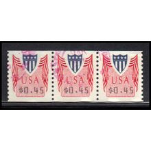 Used CVP32 45c Shield Fine Strip of 3 PA5304