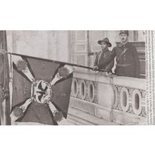 The First Flag Bavarian Infantry Antique French Riflemen WW1 Military Postcard