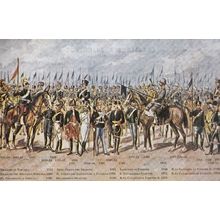 Italian Uniform Military Regiments Soldiers Horses Painting Postcard