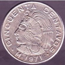 1971 Mexico 50 Centavos Coin