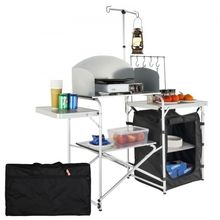 Camping Kitchen Table, Folding Outdoor Cooking Table with Storage Carrying B...