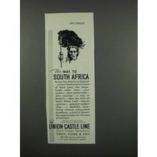 1931 Union-Castle Line Cruise Ad - Way to South Africa