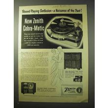 1950 Zenith Cobra-Matic Record Player Ad - Confusion