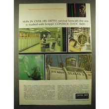 1966 Control Data 3600 Computer System Ad - Man in Over His Depth