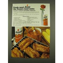 1973 Accent Flavor Enhancer Ad - Barbecue Sauce Recipe