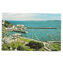 THE HARBOUR from WALDON HILL, TORQUAY, DEVON used vintage postcard 1970 pm