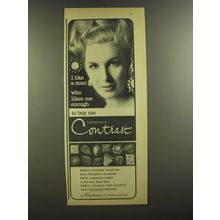 1964 Cadbury's Contrast Chocolate Ad - I like a man who likes me enough