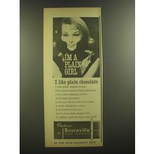 1964 Cadbury's Bournville Chocolate Advertisement - I'm a plain girl
