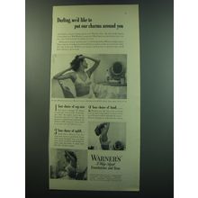 1949 Warner's 3-way-sized Foundations and Bras Ad - Put our Charms Around