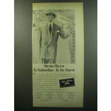 1949 Lebow Clothes Forstmann Suit Ad - Strato-Sheen is Gabardine at its finest