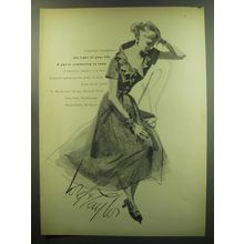 1949 Lord & Taylor Dress Ad - Iridescent Chambray - The light of your life