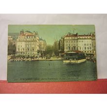 RIVER SCENE, MARSEILLE, FRANCE used vintage postcard DATED 1937 =