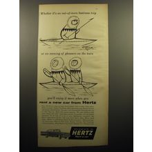1957 Hertz Rent a Car Ad - Whether it's an out-of-town business trip
