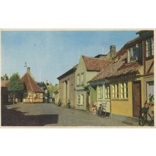 Row Of Bicycles at Odense Hans Jensens Strade Denmark Old Postcard
