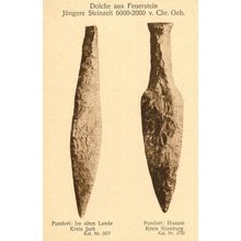 Development Of Flint Daggers Prehistoric Vintage German Postcard