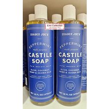 Trader Joe’s Peppermint Multi-Purpose Castile Soap 16fl oz 473ml (2 Bottles)