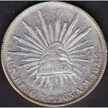 1903 Mo AM Mexico 1 Peso Silver Coin Libertad