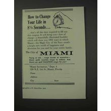 1958 Miami Florida Ad - Change Your Life in Seconds