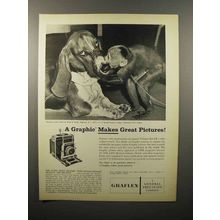 1960 Graflex Super Speed Graphic Camera Ad - Monkey