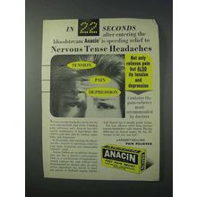 1963 Anacin Medicine Ad - Nervous Tense Headaches