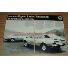 1979 2pg Lancia Beta Coupe & Beta HPE Car Ad, in German