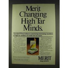 1978 Merit Cigarettes Ad - Changing High Tar Minds