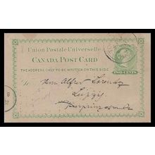Canada ! #P4 Postal Card to Germany 1891 from Toronto