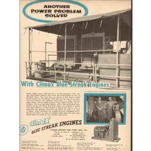 CLIMAX ENGINE PUMP MFG COMPANY 1954 power problem vintage ad