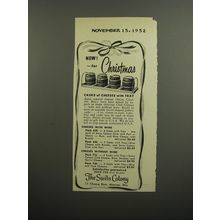 1952 The Swiss Colony Advertisement - Casks of Cheeses with Tray