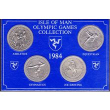 1984 Isle of Man 4 Crown Olympic Set