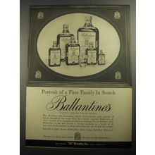 1956 Ballantine's Scotch Ad - Portrait of a First family in Scotch