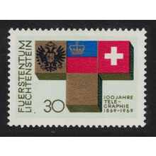 Liechtenstein Centenary of Liechtenstein Telegraph System 1969 MNH SG#515
