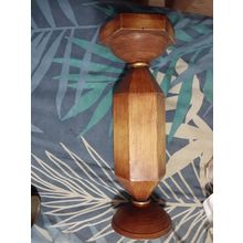 wooden finish candle holder, 10cm W x 31cm H