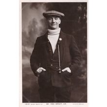 Fred Wright Old Music Hall Comedian Andy Capp Hat Rotary Real Photo Postcard