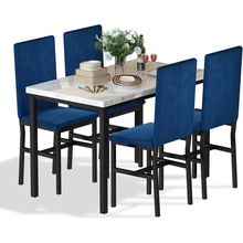 Hooseng Dining Table Set for 4- Space Saving Kitchen Table and Chairs for 4, Mod