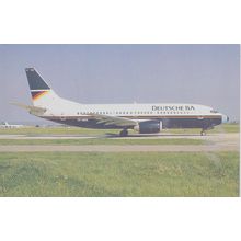 Deutsche Ba Boeing B737 3L9 Civil Aircraft Postcard (QA250)