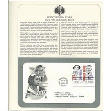 SILENT SCREEN STARS : ZaSu Pitts /Lloyd ' OFFICIAL FIRST DAY of ISSUE ' ( 1994)
