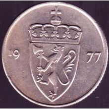 1977 Norway 50 Ore Coin