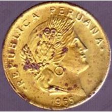 1965 Peru 5 Centavos Coin
