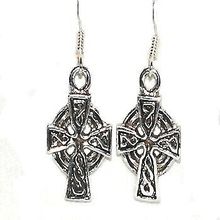 Sterling Silver Celtic Filigree Cross Dangle Earring