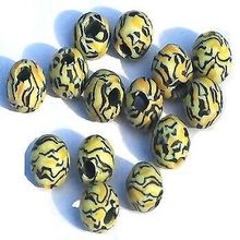 Animal Print Bead 9 mm long with 3.5mm hole
